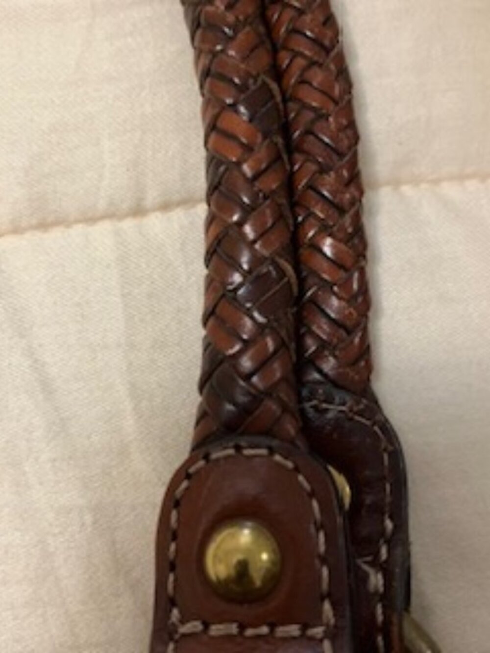 Vintage Fossil Leather Bag with Braided Leather Straps - Picture 8 of 14